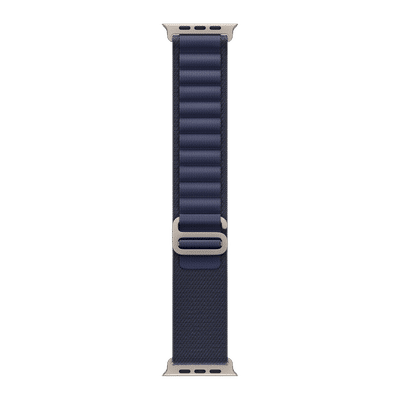 Apple Spandex, Polyester & Natural Titanium Alpine Loop for Apple Watch (44mm / 45mm / 46mm / 49mm, Medium) (Corrosion Resistant, Navy)