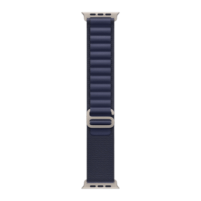 Apple Spandex, Polyester & Natural Titanium Alpine Loop for Apple Watch (44mm / 45mm / 46mm / 49mm, Large) (Corrosion Resistant, Navy)