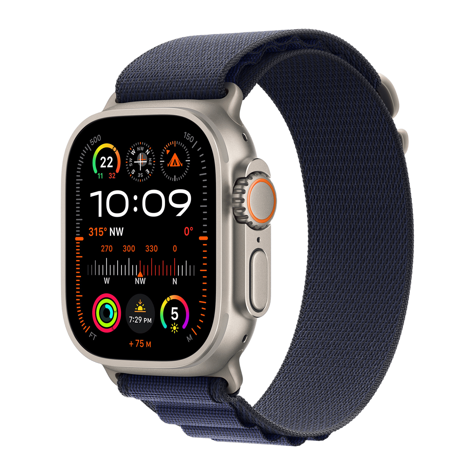 Apple Spandex, Polyester & Natural Titanium Alpine Loop for Apple Watch (44mm / 45mm / 46mm / 49mm, Large) (Corrosion Resistant, Navy) Apple Spandex, Polyester & Natural Titanium Alpine Loop for Apple Watch (44mm / 45mm / 46mm / 49mm, Large) (Corrosion Resistant, Navy)_2
