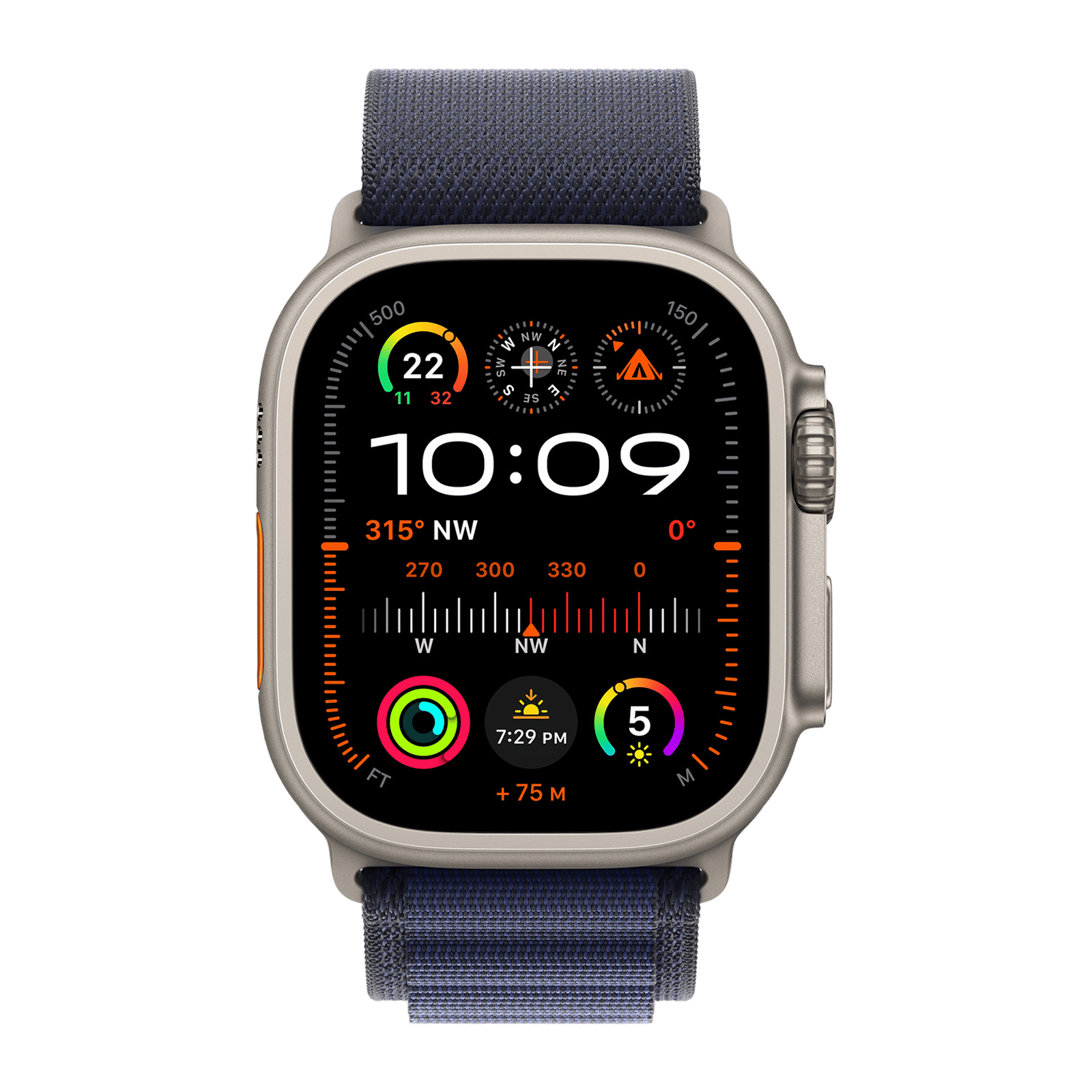 Apple Spandex, Polyester & Natural Titanium Alpine Loop for Apple Watch (44mm / 45mm / 46mm / 49mm, Large) (Corrosion Resistant, Navy) Apple Spandex, Polyester & Natural Titanium Alpine Loop for Apple Watch (44mm / 45mm / 46mm / 49mm, Large) (Corrosion Resistant, Navy)_3