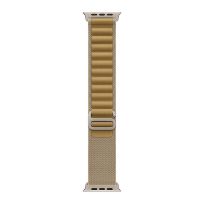 Apple Spandex, Polyester & Natural Titanium Alpine Loop for Apple Watch (44mm / 45mm / 46mm / 49mm, Small) (Corrosion Resistant, Tan)