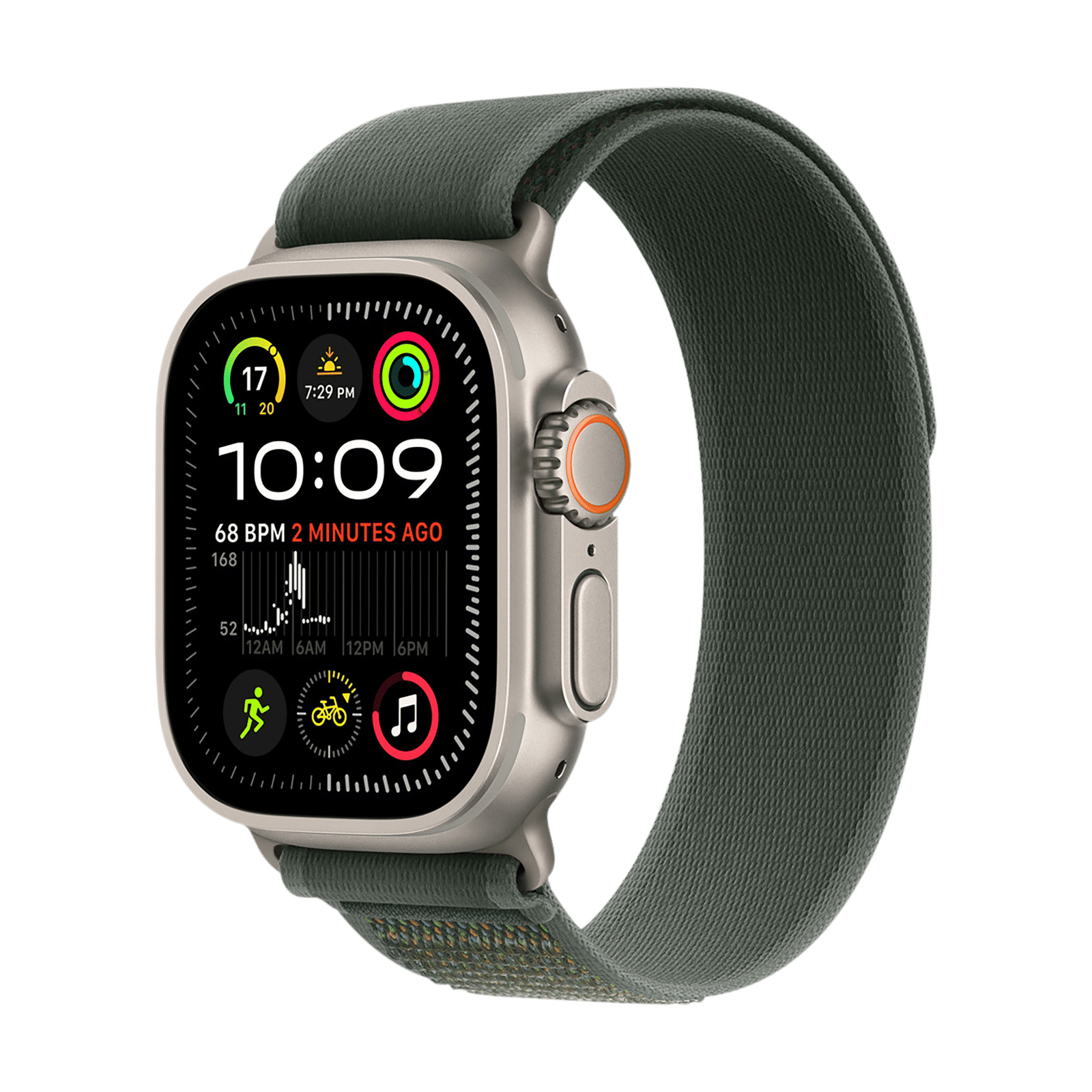 Apple Trail Polyester, Spandex, Nylon & Natural Titanium Trail Loop for Apple Watch (44mm / 45mm / 46mm / 49mm, S/M) (Ultra-Thin, Green) Apple Trail Polyester, Spandex, Nylon & Natural Titanium Trail Loop for Apple Watch (44mm / 45mm / 46mm / 49mm, S/M) (Ultra-Thin, Green)_2