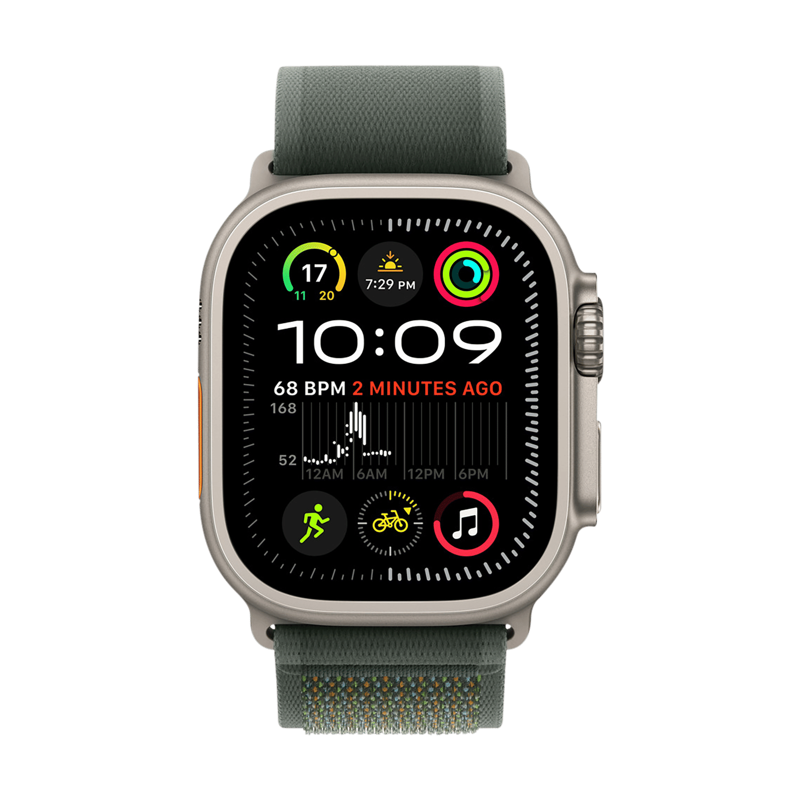 Apple Trail Polyester, Spandex, Nylon & Natural Titanium Trail Loop for Apple Watch (44mm / 45mm / 46mm / 49mm, S/M) (Ultra-Thin, Green) Apple Trail Polyester, Spandex, Nylon & Natural Titanium Trail Loop for Apple Watch (44mm / 45mm / 46mm / 49mm, S/M) (Ultra-Thin, Green)_3