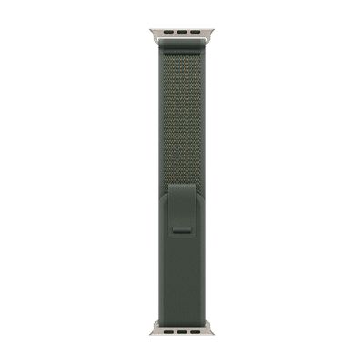 Apple Trail Polyester, Spandex, Nylon & Natural Titanium Trail Loop for Apple Watch (44mm / 45mm / 46mm / 49mm, M/L) (Ultra-Thin, Green)