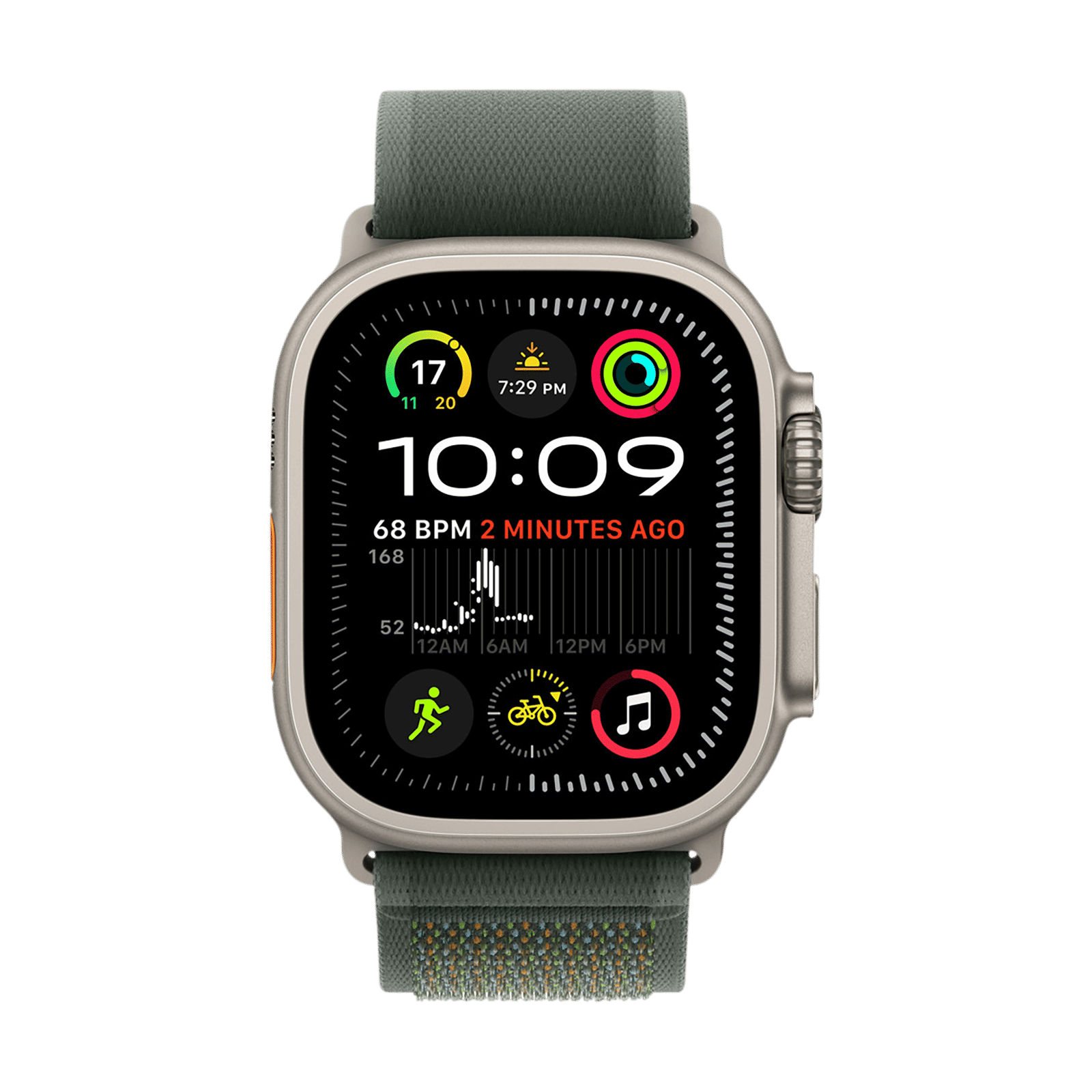 Apple Trail Polyester, Spandex, Nylon & Natural Titanium Trail Loop for Apple Watch (44mm / 45mm / 46mm / 49mm, M/L) (Ultra-Thin, Green) Apple Trail Polyester, Spandex, Nylon & Natural Titanium Trail Loop for Apple Watch (44mm / 45mm / 46mm / 49mm, M/L) (Ultra-Thin, Green)_3