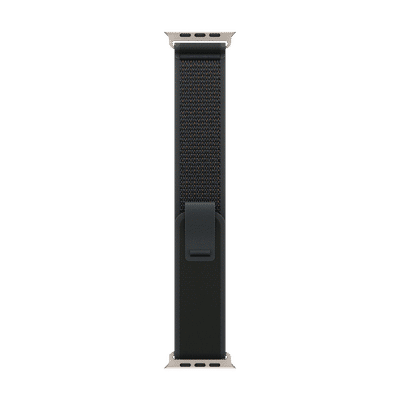 Apple Trail Polyester, Spandex, Nylon & Natural Titanium Trail Loop for Apple Watch (44mm / 45mm / 46mm / 49mm, S/M) (Ultra-Thin, Black)