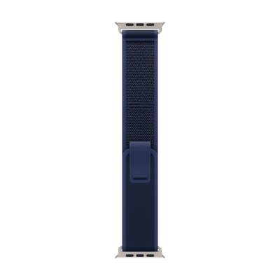 Apple Trail Polyester, Spandex, Nylon & Natural Titanium Trail Loop for Apple Watch (44mm / 45mm / 46mm / 49mm, S/M) (Ultra-Thin, Blue)