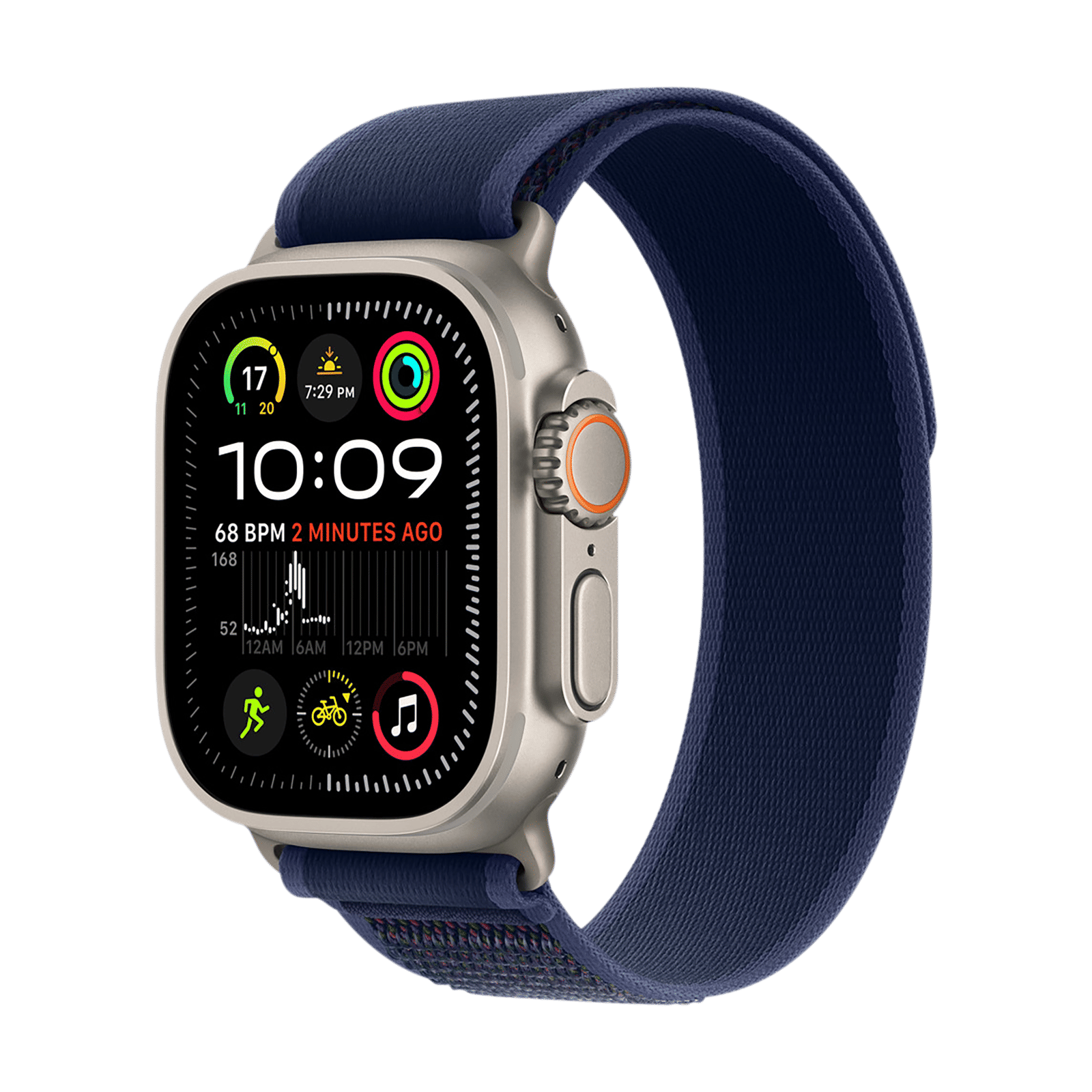 Apple Trail Polyester, Spandex, Nylon & Natural Titanium Trail Loop for Apple Watch (44mm / 45mm / 46mm / 49mm, S/M) (Ultra-Thin, Blue)_2