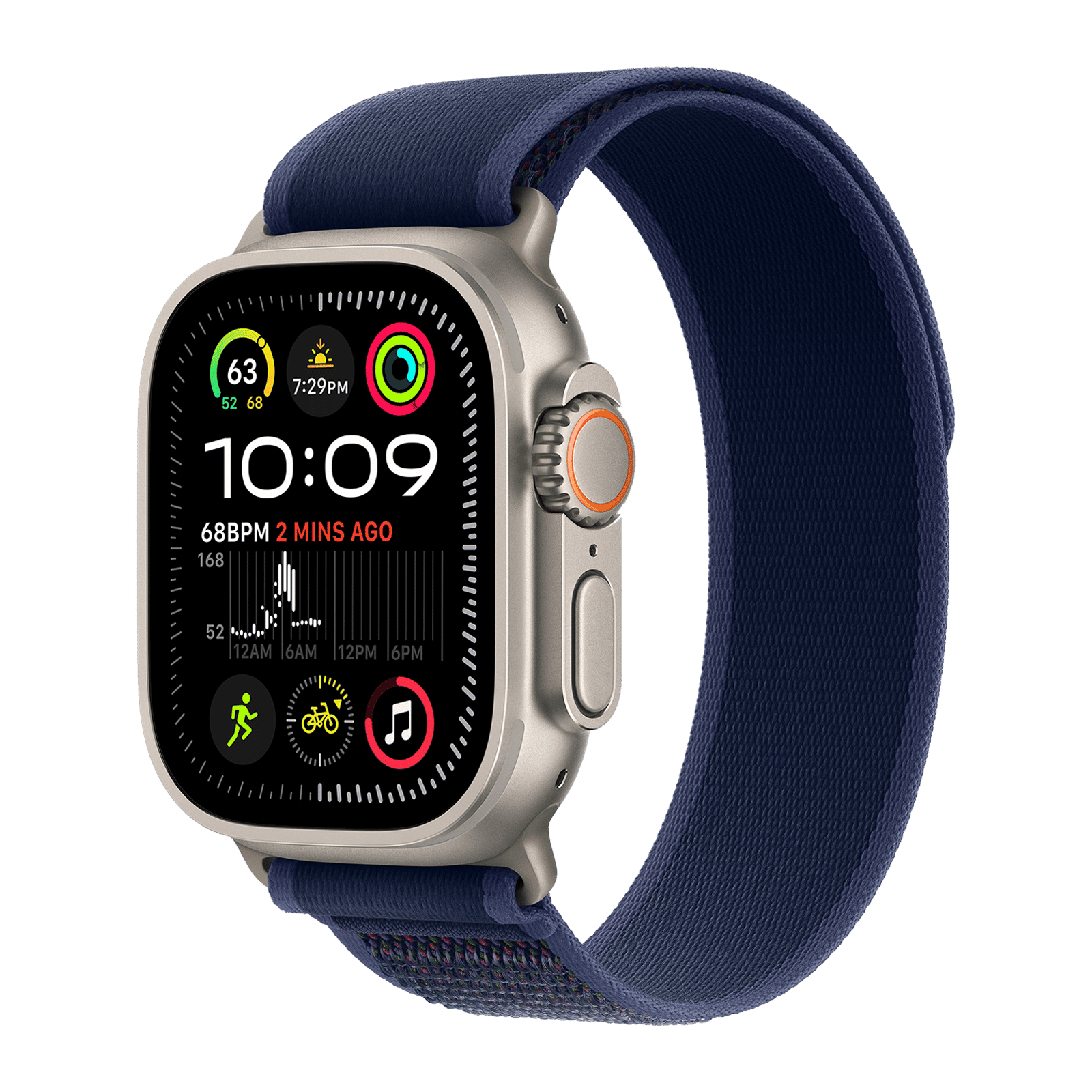 Apple Polyester, Nylon, Spandex & Natural Titanium Trail Loop for Apple Watch (44mm / 45mm / 46mm / 49mm) (Ultra-thin, Blue)_2