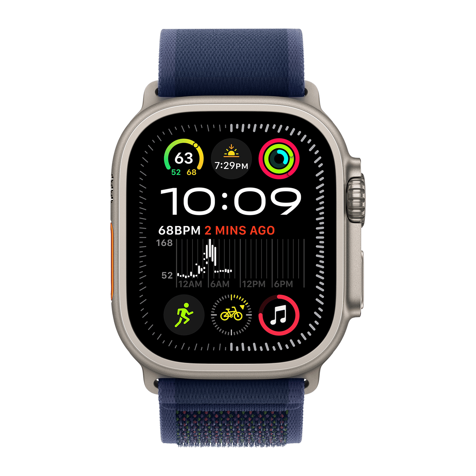 Apple Polyester, Nylon, Spandex & Natural Titanium Trail Loop for Apple Watch (44mm / 45mm / 46mm / 49mm) (Ultra-thin, Blue)_3