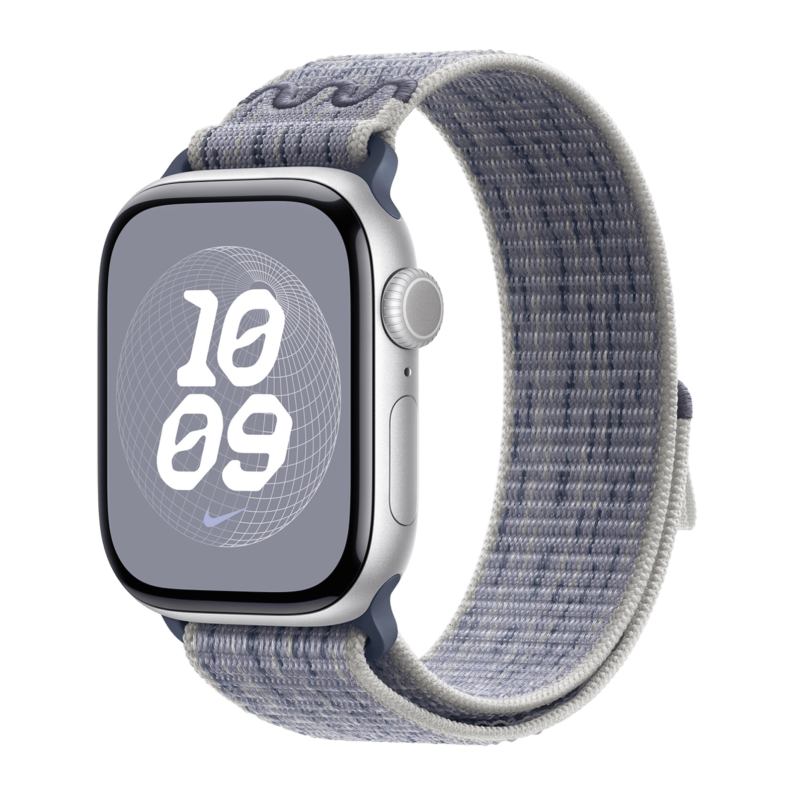 Apple Woven Nylon Nike Sport Loop for Apple Watch (38mm / 40mm / 41mm / 42mm) (Hook-and-Loop Fastener, Grey & Blue)_2