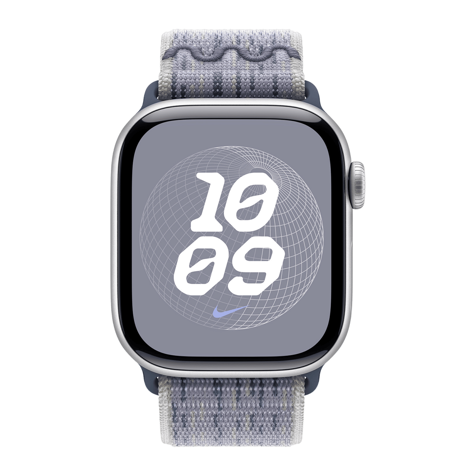 Apple Woven Nylon Nike Sport Loop for Apple Watch (38mm / 40mm / 41mm / 42mm) (Hook-and-Loop Fastener, Grey & Blue)_3
