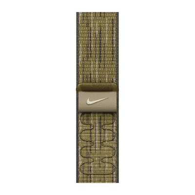 Apple Woven Nylon Nike Sport Loop for Apple Watch (38mm / 40mm / 41mm / 42mm) (Hook-and-Loop Fastener, Green & Grey)