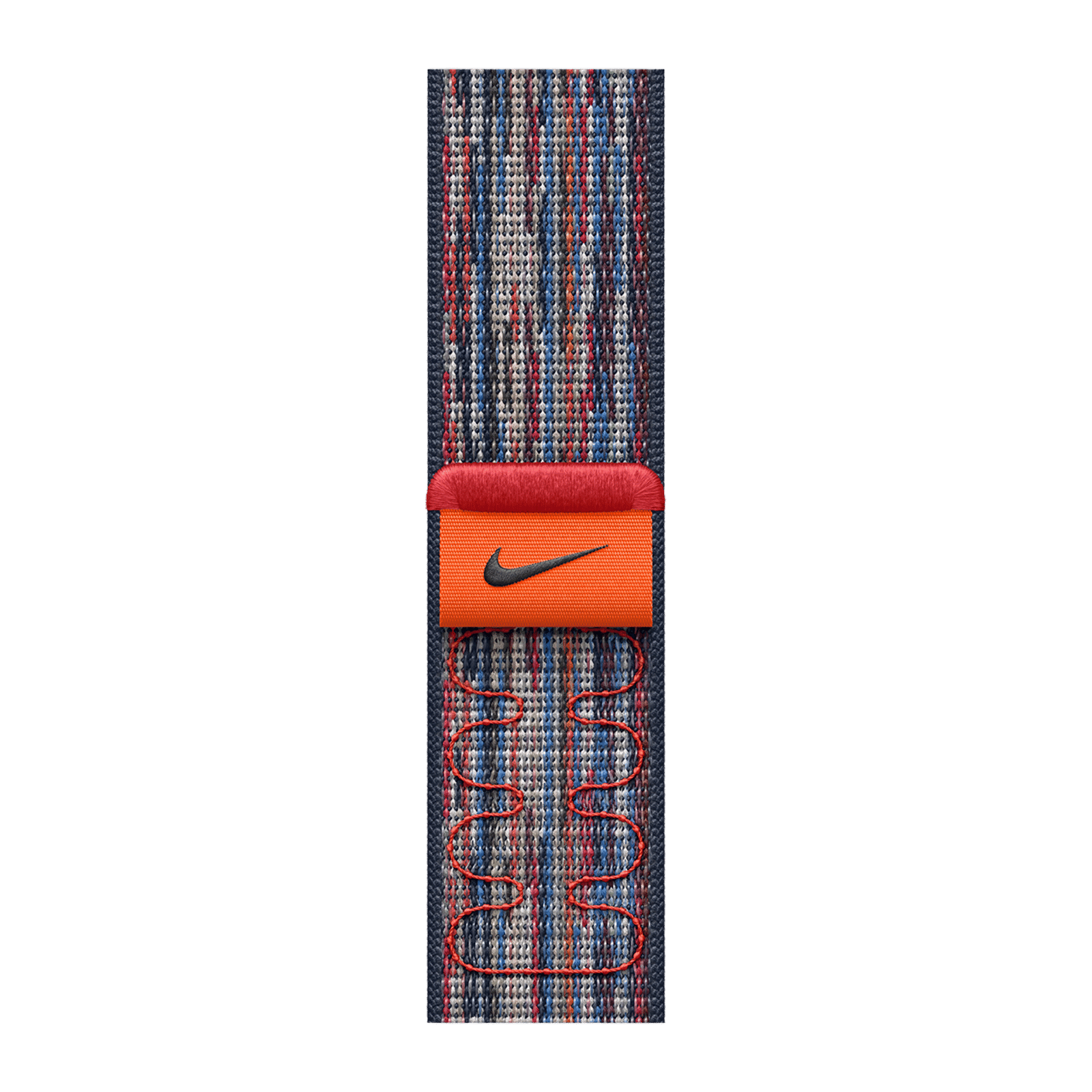 Apple Woven Nylon Nike Sport Loop for Apple Watch (38mm / 40mm / 41mm / 42mm) (Hook-and-Loop Fastener, Blue & Red)_1