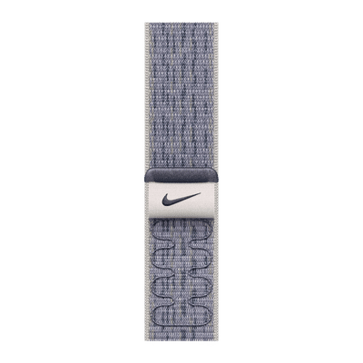 Apple Woven Nylon Nike Sport Loop for Apple Watch (44mm / 45mm / 46mm / 49mm) (Hook-and-Loop Fastener, Grey & Blue)
