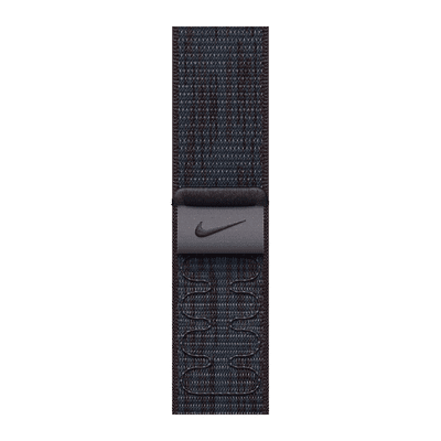 Apple Woven Nylon Nike Sport Loop for Apple Watch (38mm / 40mm / 41mm / 42mm) (Hook-and-Loop Fastener, Black & Blue)