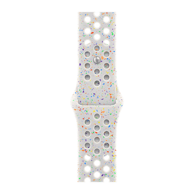 Apple Aluminium & Fluoroelastomer Nike Sport Band for Apple Watch (38mm / 40mm / 41mm / 42mm, M/L) (Durable & Strong, Pure Platinum)