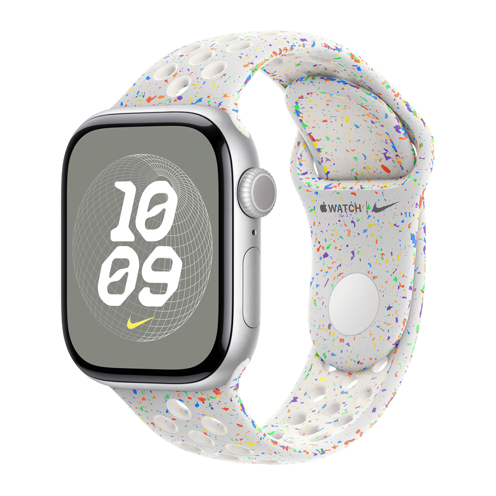 Apple Aluminium & Fluoroelastomer Nike Sport Band for Apple Watch (38mm / 40mm / 41mm / 42mm, M/L) (Durable & Strong, Pure Platinum) Apple Aluminium & Fluoroelastomer Nike Sport Band for Apple Watch (38mm / 40mm / 41mm / 42mm, M/L) (Durable & Strong, Pure Platinum)_2