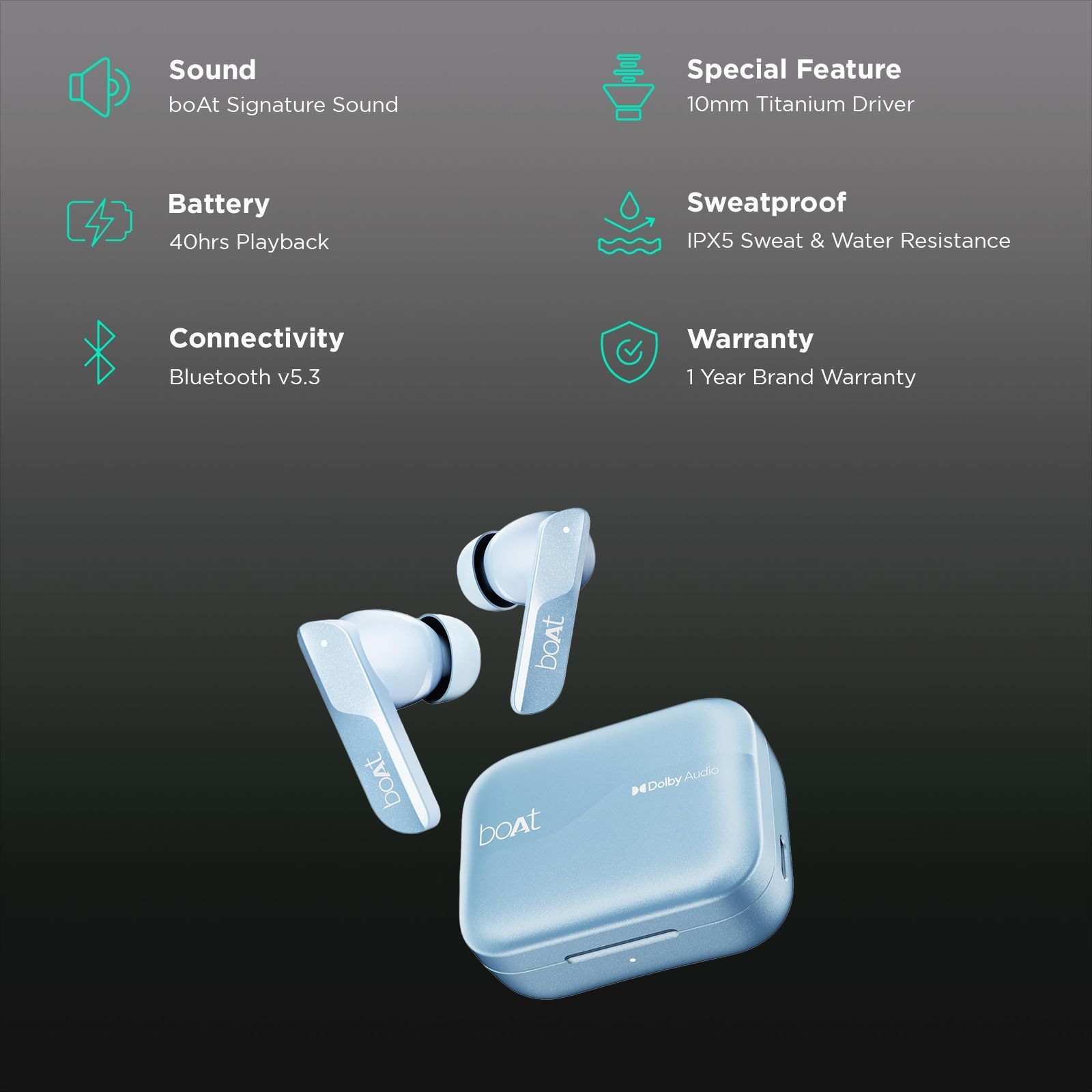 boAt Airdopes 800 TWS Earbuds with Environmental Noise Cancellation (IPX5 Water Resistant, ASAP Charge, Interstellar Blue) boAt Airdopes 800 TWS Earbuds with Environmental Noise Cancellation (IPX5 Water Resistant, ASAP Charge, Interstellar Blue)_3