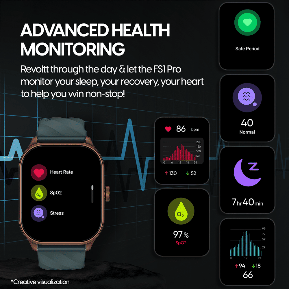 fastrack Revoltt FS1 Pro Smartwatch with Bluetooth Calling (49.7mm AMOLED Arched Display, IP68 Water Resistant, Black Strap) fastrack Revoltt FS1 Pro Smartwatch with Bluetooth Calling (49.7mm AMOLED Arched Display, IP68 Water Resistant, Black Strap)_7