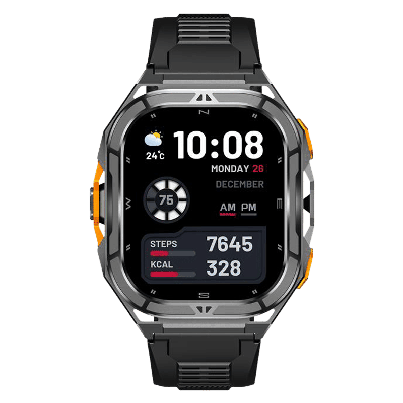 Croma Velocity X2 Smartwatch with Dual Band GPS (49.7mm AMOLED Display, 50M Water Resistant, Black Strap)_1