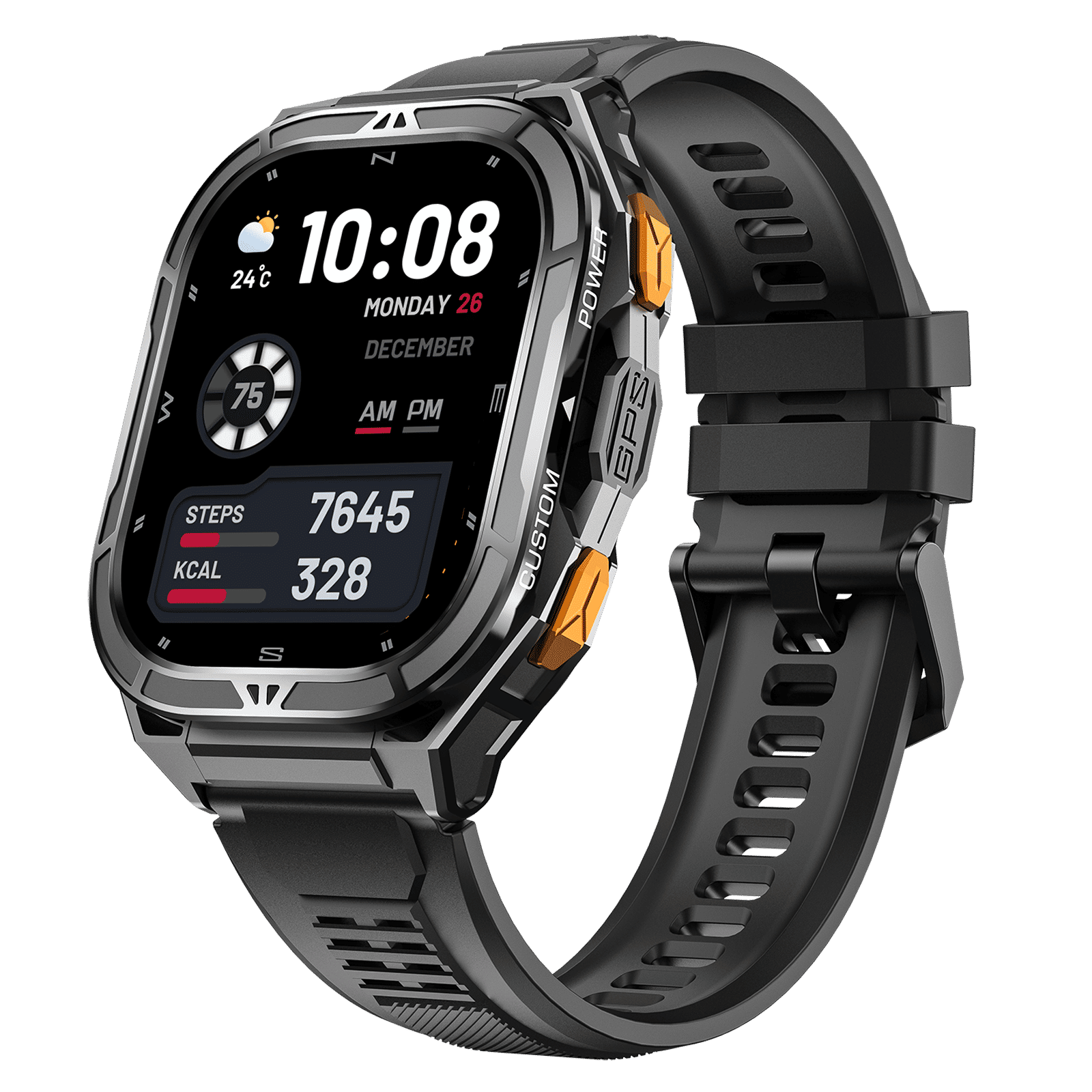 Croma Velocity X2 Smartwatch with Dual Band GPS (49.7mm AMOLED Display, 50M Water Resistant, Black Strap)_5