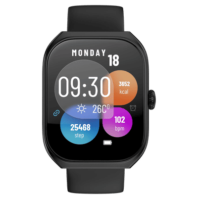 noise ColorFit Icon Arc Smartwatch with Bluetooth Calling (51.05mm, TFT Display, 1 ATM Water Resistant, Jet Black Strap)