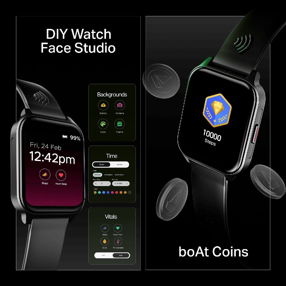boAt Wave Fortune Smartwatch with Bluetooth Calling (49.7mm HD Display, IP68 Water Resistant, Active Black)_3