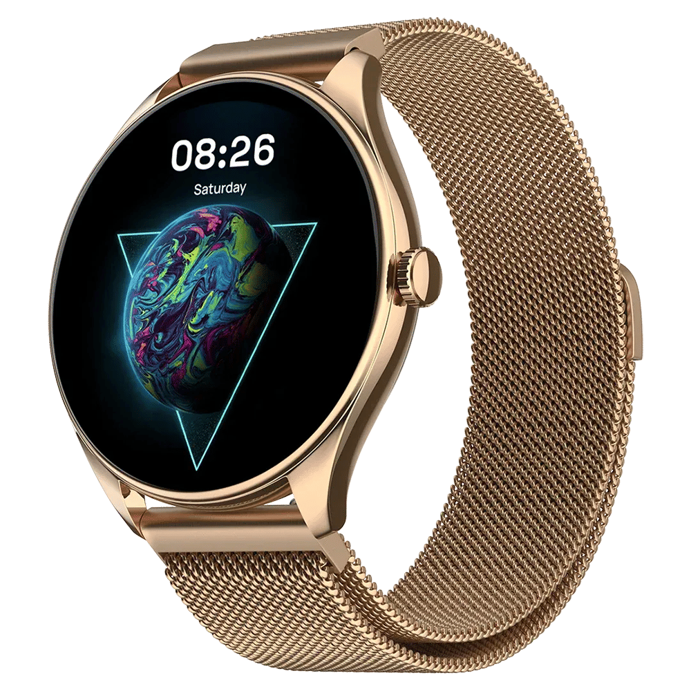 noise NoiseFit Twist 2 Smartwatch with Bluetooth Calling (36.32mm, AMOLED Display, IP67 Water Resistant, Gold Link Strap)_4