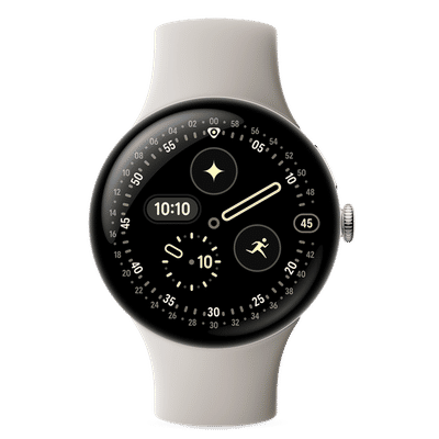 Google Pixel Watch 4 Wi-Fi+Bluetooth Wear OS 6.0 Smartwatch (45mm AMOLED LTPO Display, Qualcomm Snapdragon W5 Gen 2 Cortex-M55, Health Tracking Insights, Porcelain Active Band)