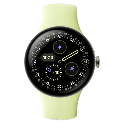 Google Pixel Watch 4 Wi-Fi+Bluetooth Wear OS 6.0 Smartwatch (41mm AMOLED LTPO Display, Qualcomm Snapdragon W5 Gen 2 Cortex-M55, Health Tracking Insights, Lemongrass Active Band)