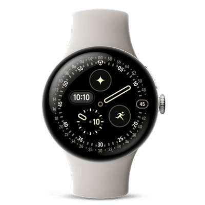 Google Pixel Watch 4 Wi-Fi+Bluetooth Wear OS 6.0 Smartwatch (41mm AMOLED LTPO Display, Qualcomm Snapdragon W5 Gen 2 Cortex-M55, Health Tracking Insights, Porcelain Active Band)