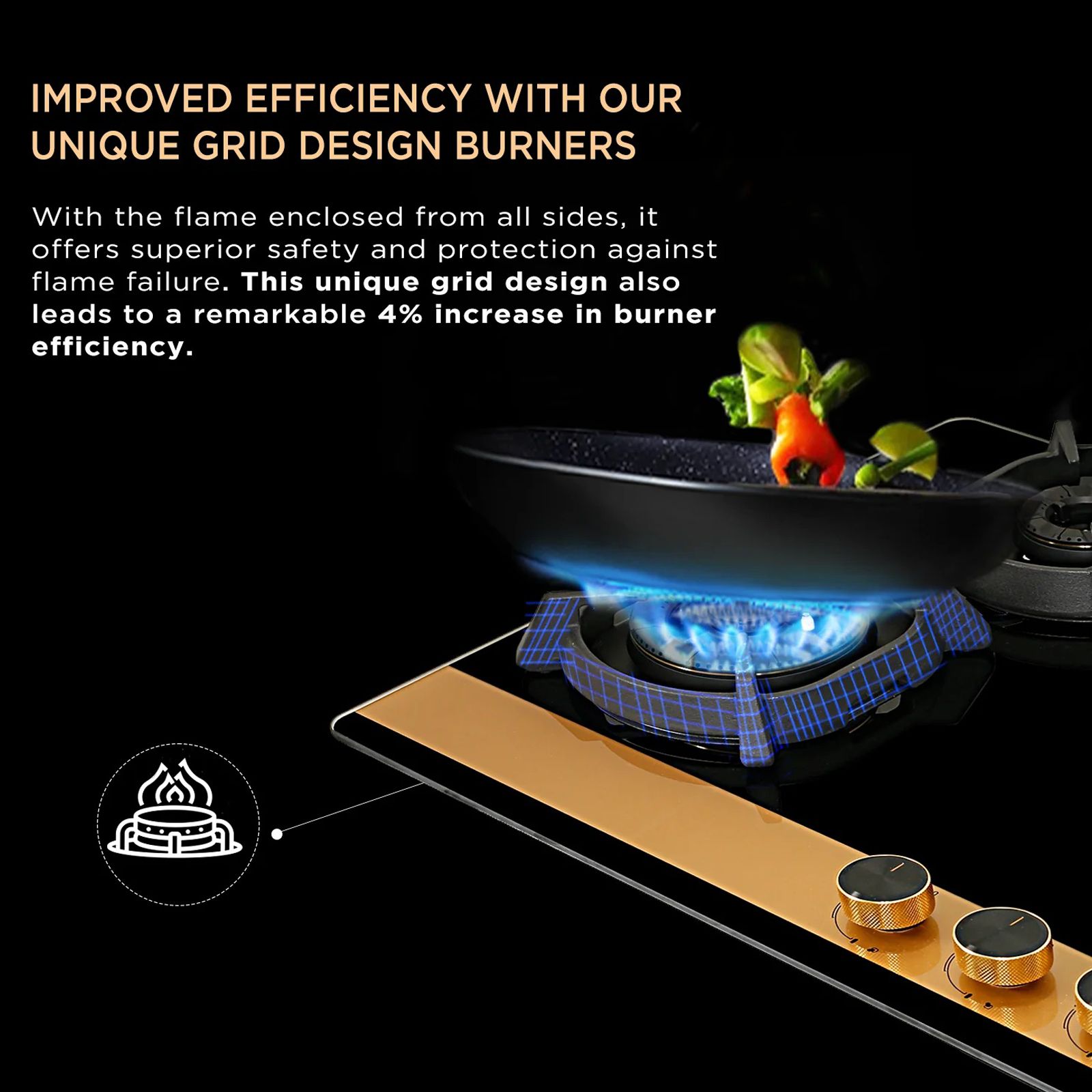 FABER Utopia Pro HT 704 BR CI Toughened Glass Top 4 Burner Automatic Hob (Flame Failure Device, Black) FABER Utopia Pro HT 704 BR CI Toughened Glass Top 4 Burner Automatic Hob (Flame Failure Device, Black)_10