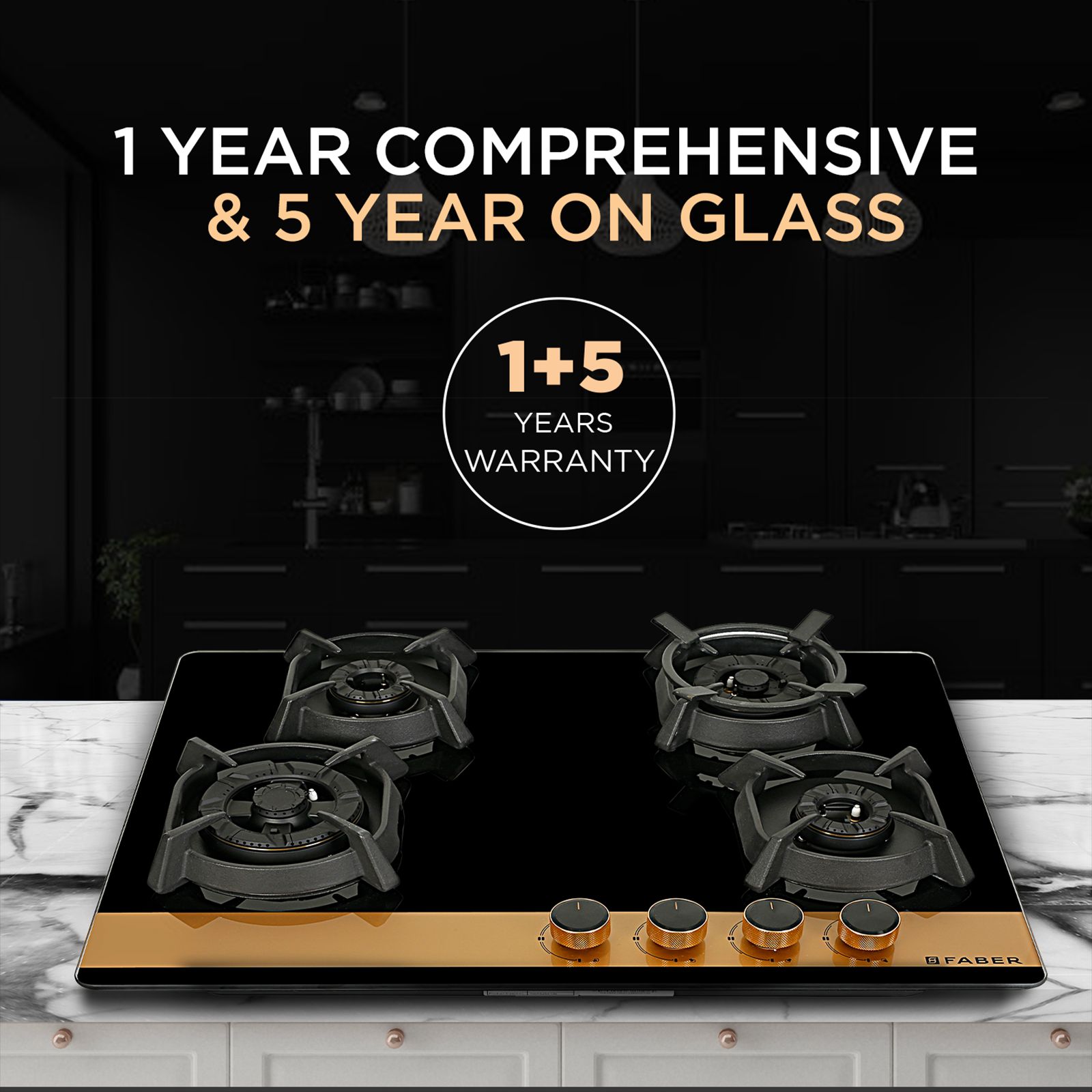 FABER Utopia Pro HT 704 BR CI Toughened Glass Top 4 Burner Automatic Hob (Flame Failure Device, Black) FABER Utopia Pro HT 704 BR CI Toughened Glass Top 4 Burner Automatic Hob (Flame Failure Device, Black)_12