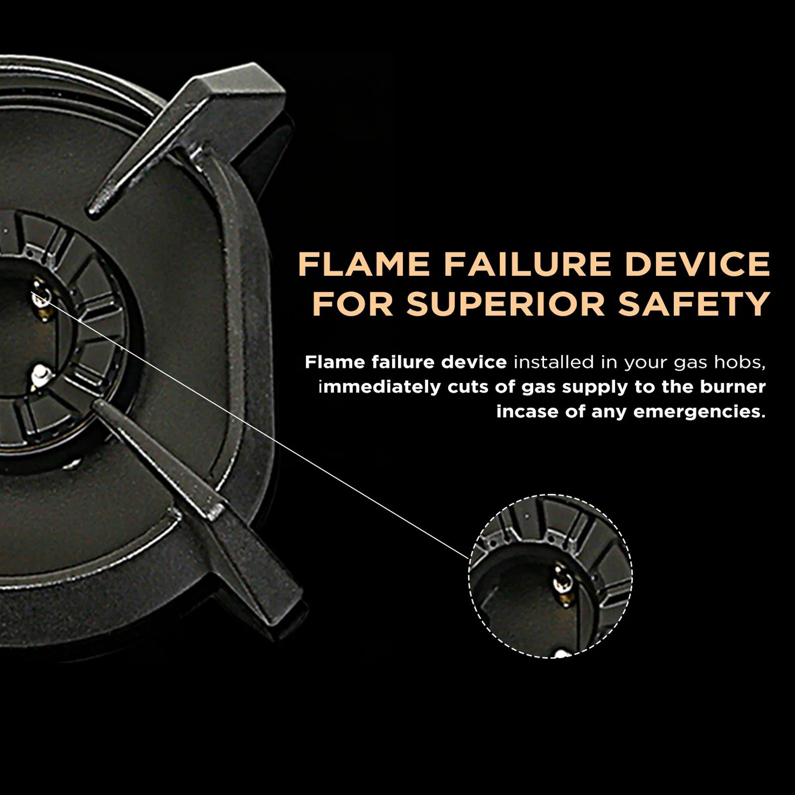 FABER Utopia Pro HT 704 BR CI Toughened Glass Top 4 Burner Automatic Hob (Flame Failure Device, Black) FABER Utopia Pro HT 704 BR CI Toughened Glass Top 4 Burner Automatic Hob (Flame Failure Device, Black)_8