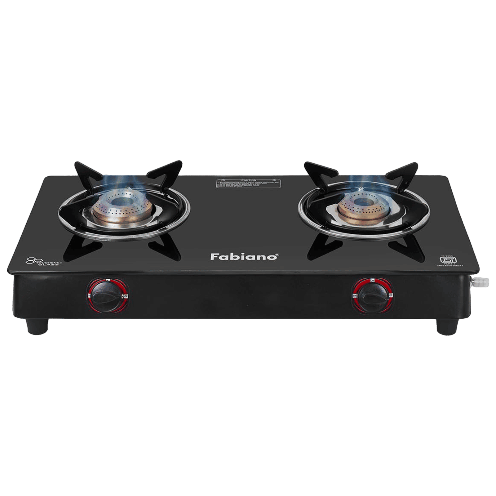 Fabiano FAB2BRNSMART Toughened Glass Top 2 Burner Manual Gas Stove (High Efficiency Burner, Black) Fabiano FAB2BRNSMART Toughened Glass Top 2 Burner Manual Gas Stove (High Efficiency Burner, Black)_1