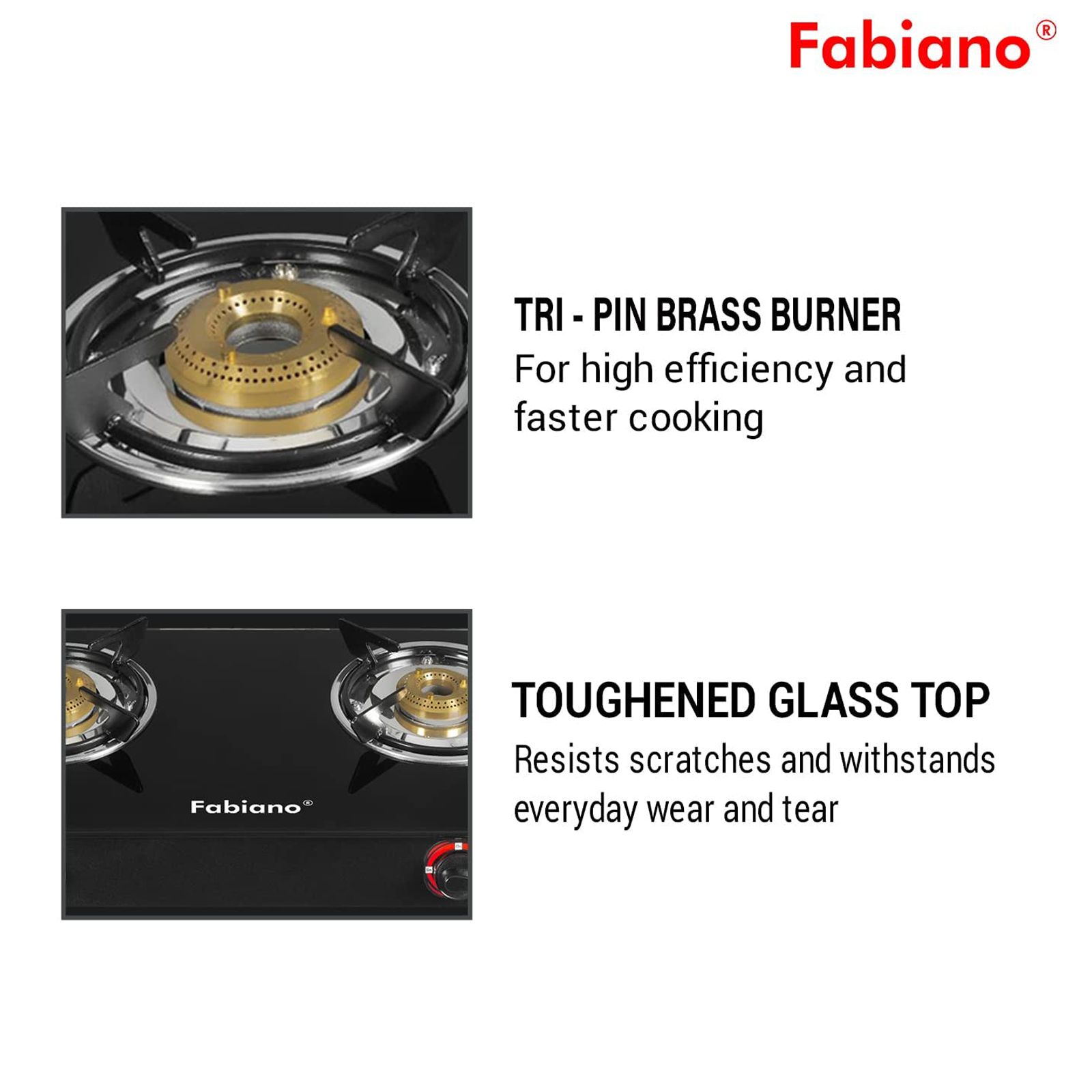 Fabiano FAB3BRSTARLINEAUTO Toughened Glass Top 3 Burner Automatic Gas Stove (Tri-Pin Burners, Black)_6