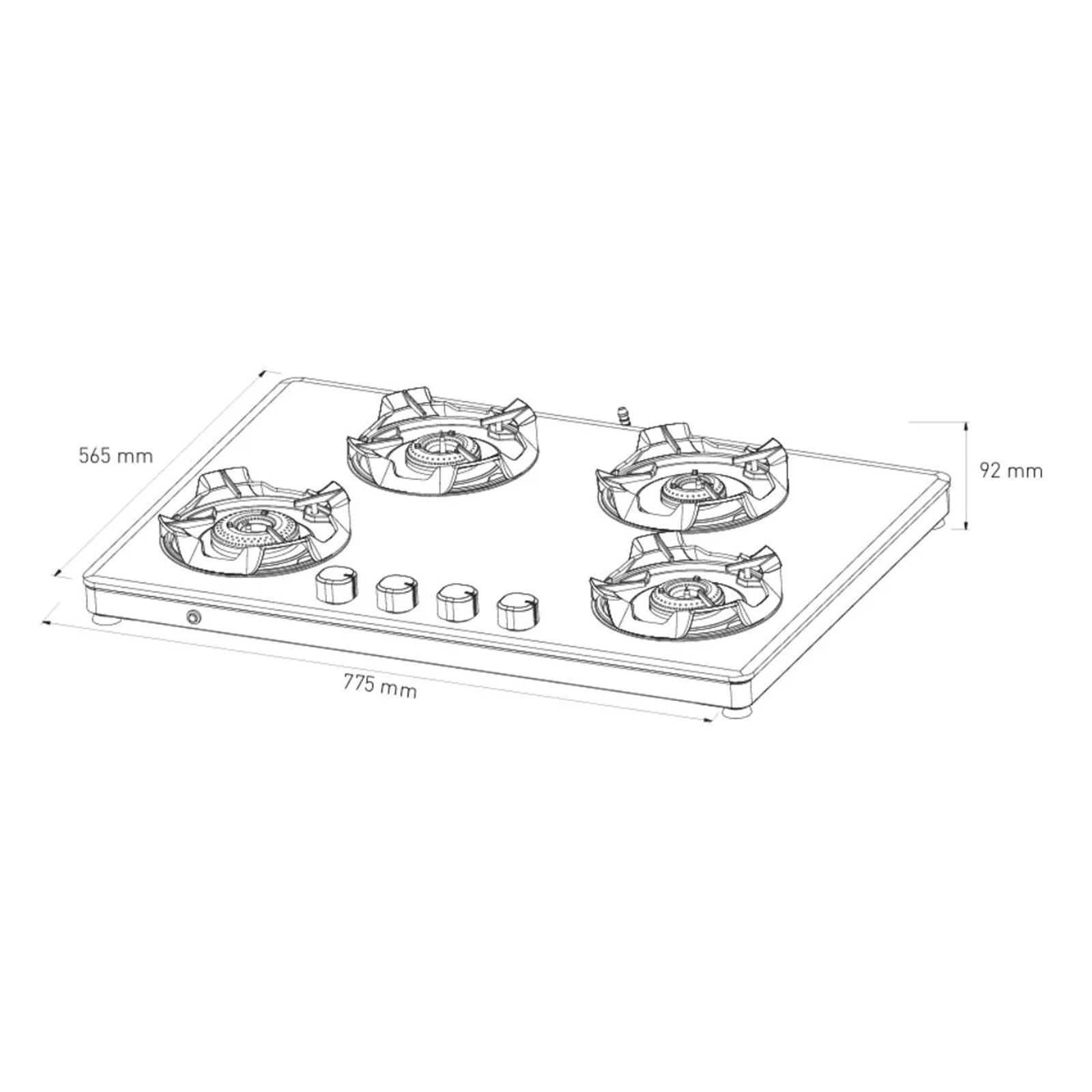 Havells Nucleus Toughened Glass Top 4 Burner Automatic Gas Stove (Heavy Duty Brass Burner, Black) Havells Nucleus Toughened Glass Top 4 Burner Automatic Gas Stove (Heavy Duty Brass Burner, Black)_6