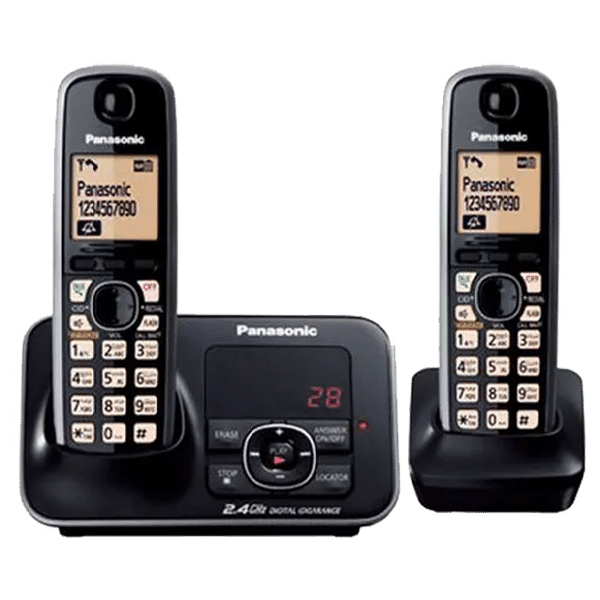 Panasonic Duo Cordless Phone (KX-TG3722BX, Black)_1