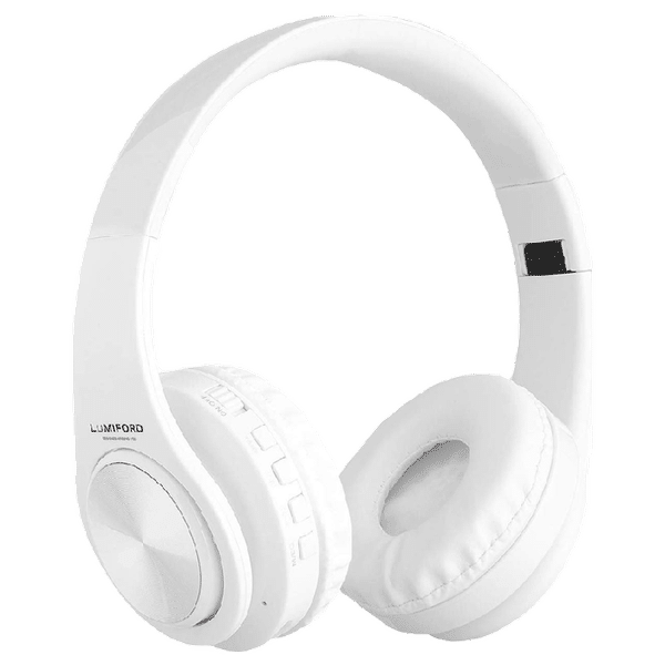 LUMIFORD Long Drive HD95 Bluetooth Headset with Mic (Over-Ear, White)_1