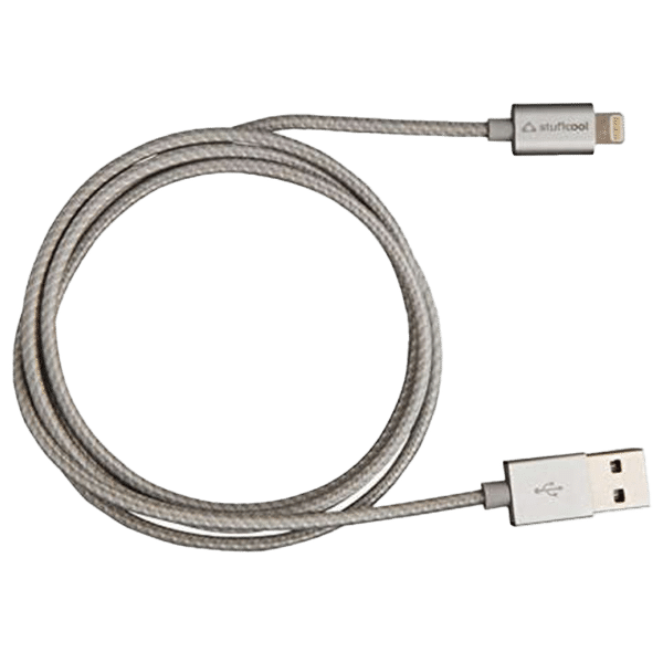 stuffcool LGFNS-SIL Type A to Lightning 3.9 Feet (1.2M) Cable (Apple Devices Compatibility, Silver)_1
