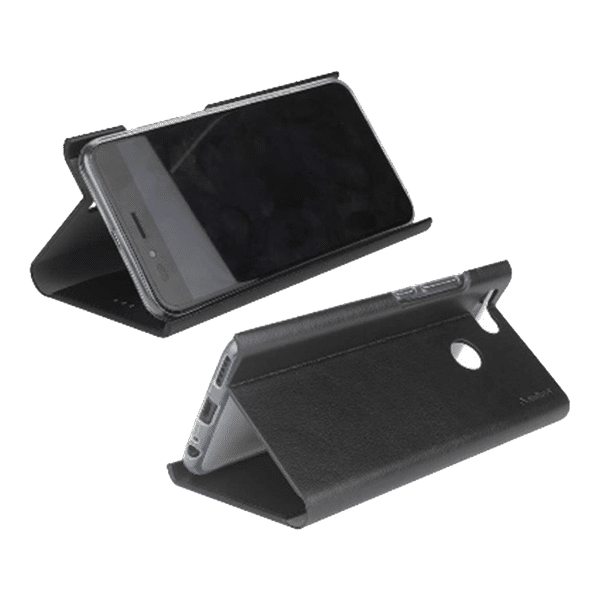 stuffcool 19.81 cm (7.8 inch) Flipit Wallet Type Flip Leather Case Cover for Vivo Y15 (FLPTVVY15-BLK, Black)_1