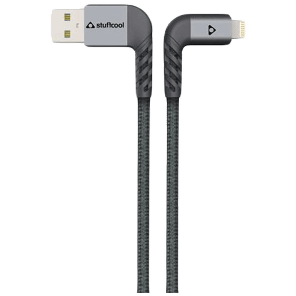 stuffcool LGFNS4-GRY Type A to Lightning 3.9 Feet (1.2M) Cable (90 Degree Right Angled Design, Grey)_1