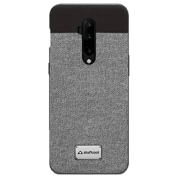 stuffcool Bon Leather Back Cover for OnePlus 7T Pro (Camera Protection, Grey)_1