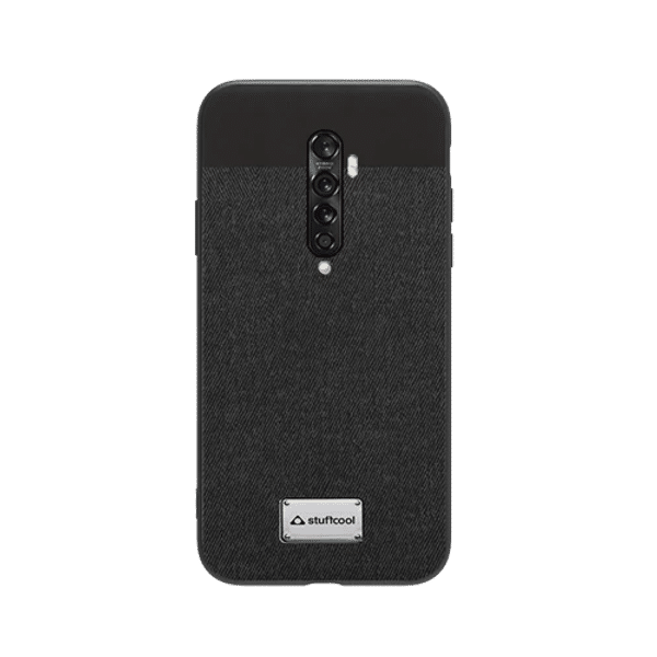 stuffcool Bon Leather Back Cover for Oppo Reno 2 (Camera Protection, Black)_1
