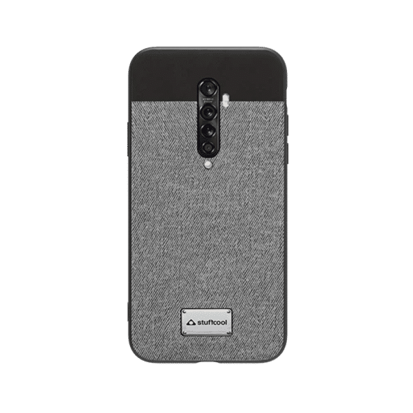 stuffcool Bon Leather Back Cover for Oppo Reno 2 (Camera Protection, Grey)_1