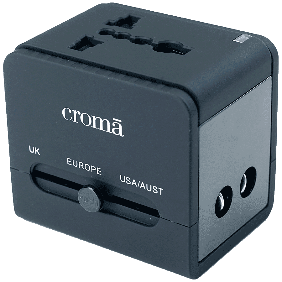 Croma 2.1 Amp Universal Dual USB Wall Charging Adapter (CREP0144, Black)