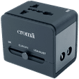 Croma 4 Plugs Universal Travel Adapter (with Dual USB Port, CREP0144, Black)_3