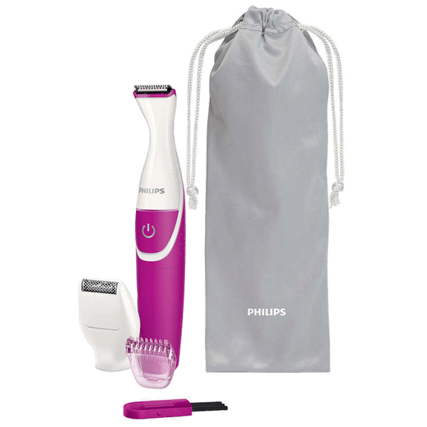 PHILIPS BikiniGenie Cordless Wet and Dry Trimmer for Body and Intimate Areas for Women (Click On Trimming Comb, White and Pink)_1
