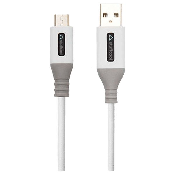 stuffcool Alto Type A to Micro USB 4.9 Feet (1.5M) Cable (Rust Free, White & Grey)_1